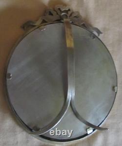 Cadre porte photo rond ancien en bronze à poser/suspendre Napoléon III 19ème 14c