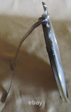 Cadre porte photo rond ancien en bronze à poser/suspendre Napoléon III 19ème 14c