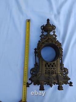 Caisse Pendule horloge cathédrale cartel Napoléon III 19ème siècle bronze