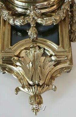 Cartel & Baromètre Dapplique Louis XVI En Pendant En Bronze XIX Napoléon III