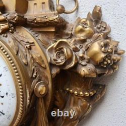 Cartel Bronze Doré Susse Frères Napoléon III Ormolu Cartel Clock Circa 1870