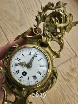 Cartel De Carrosse Pendulette Pendule XIX Bronze Dore Era Napoleon III viardo