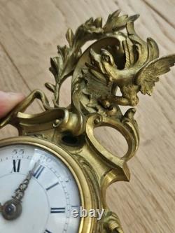 Cartel De Carrosse Pendulette Pendule XIX Bronze Dore Era Napoleon III viardo