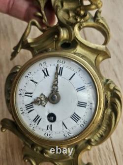 Cartel De Carrosse Pendulette Pendule XIX Bronze Dore Era Napoleon III viardo