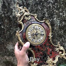 Cartel Napoléon III Marqueterie Boulle Pendule Horloge Louis XV Ancien Bronze