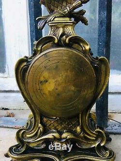 Cartel Pendule Horloge Epoque Napoleon III Style Rocaille En Bronze