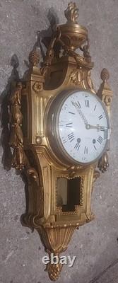 Cartel d'applique style Louis XVI époque Napoleon III Bronze Dorée