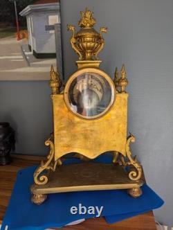 Cartel pendule bronze doré Napoléon III chimères cadran émaillé