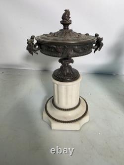 Cassolette En Bronze Et Marbre Style Napoléon III, 19e