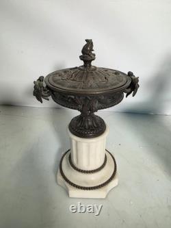 Cassolette En Bronze Et Marbre Style Napoléon III, 19e