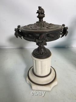 Cassolette En Bronze Et Marbre Style Napoléon III, 19e