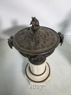 Cassolette En Bronze Et Marbre Style Napoléon III, 19e