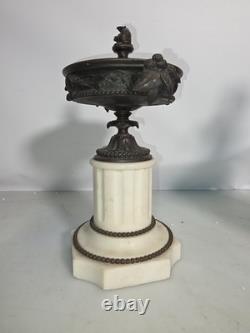 Cassolette En Bronze Et Marbre Style Napoléon III, 19e