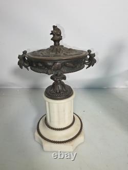 Cassolette En Bronze Et Marbre Style Napoléon III, 19e