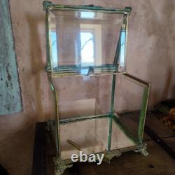 Cave à liqueur XIX ème verre biseauté et bronze XIX ème Napoleon III