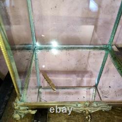 Cave à liqueur XIX ème verre biseauté et bronze XIX ème Napoleon III