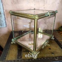 Cave à liqueur XIX ème verre biseauté et bronze XIX ème Napoleon III