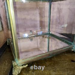 Cave à liqueur XIX ème verre biseauté et bronze XIX ème Napoleon III