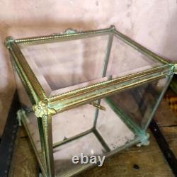 Cave à liqueur XIX ème verre biseauté et bronze XIX ème Napoleon III