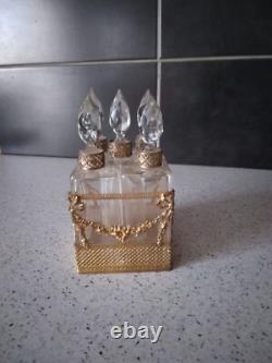 Cave a parfum. Coffret a odeurs. Parfum 5 flacons bronze doré NAPOLEON III