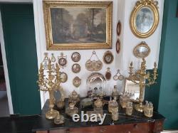 Cave a parfum. Coffret a odeurs. Parfum 5 flacons bronze doré NAPOLEON III