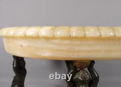 Centre De Table, Coupe En Albâtre Veiné Et Putti En Bronze Patiné, Napoléon III