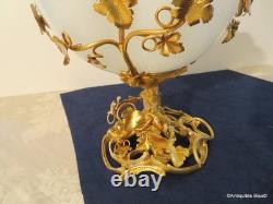 Centre de Table Coupe Bronze doré et Opaline XIXéme 20cm Haut ép Napoléon III