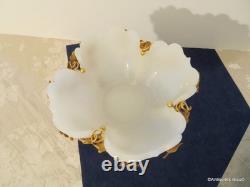 Centre de Table Coupe Bronze doré et Opaline XIXéme 20cm Haut ép Napoléon III