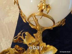 Centre de Table Coupe Bronze doré et Opaline XIXéme 20cm Haut ép Napoléon III