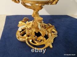 Centre de Table Coupe Bronze doré et Opaline XIXéme 20cm Haut ép Napoléon III