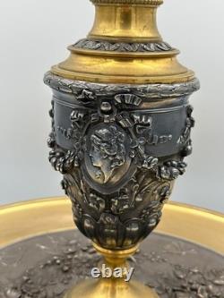 Centre de table à cornet Napoléon III L Oudry & Cie éditeur bronze doré argenté