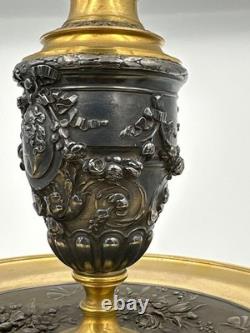 Centre de table à cornet Napoléon III L Oudry & Cie éditeur bronze doré argenté