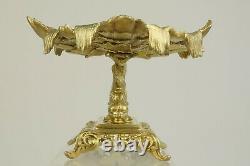 Centre de table bronze XIXeme, surtout table, vide poche, baguier, old centerpiece