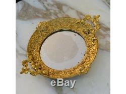 Centre de table en bronze doré et miroir Napoleon III