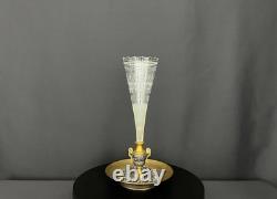 Centre de table en bronze et cristal gravé