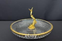 Centre de table en cristal taillé et bronze doré, Belle Époque