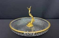Centre de table en cristal taillé et bronze doré, Belle Époque