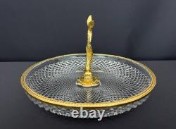 Centre de table en cristal taillé et bronze doré, Belle Époque