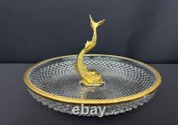 Centre de table en cristal taillé et bronze doré, Belle Époque