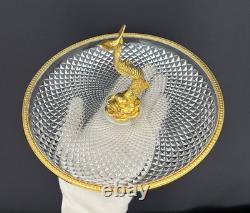 Centre de table en cristal taillé et bronze doré, Belle Époque