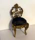 Chaise Miniature Porte-montre Bronze Xixème Napoléon Iii Assise Bleu