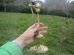 Chandelier ancien Scarabées serpent medaillons en bronze XIXe siècle