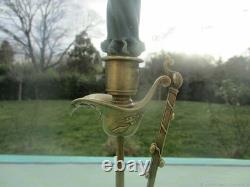 Chandelier ancien Scarabées serpent medaillons en bronze XIXe siècle