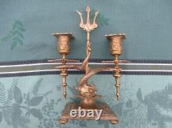 Chandelier bronze ancien XIX ème siècle Antique bronze candlestick 19th century