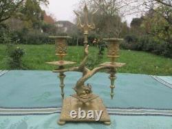 Chandelier bronze ancien XIX ème siècle Antique bronze candlestick 19th century