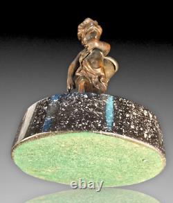 Cherubin Cupidon Bronze Formant Porte Allumettes Napoleon III Figure Statuette