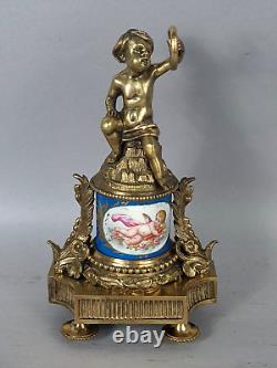 Cherubin bronze sur colonne bronze & porcelaine de Sèvres XIXe siècle B714