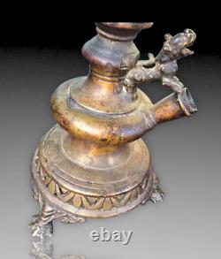 Chine/vietnam Pipe A Eau Bronze Dragon Xixème