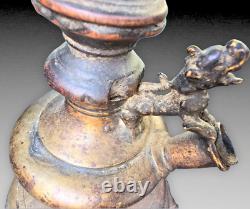 Chine/vietnam Pipe A Eau Bronze Dragon Xixème