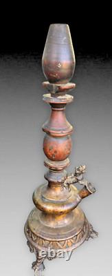 Chine/vietnam Pipe A Eau Bronze Dragon Xixème